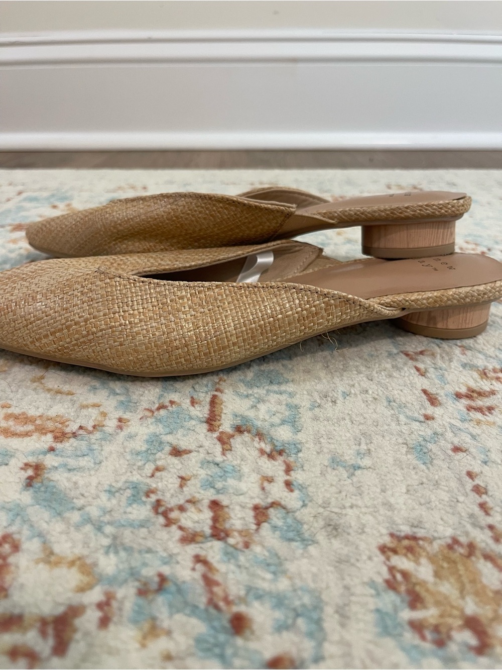 Tan Textured Pointed Backless Mules - Picture 3 of 3